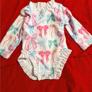 Kids Swim One Piece - Pink, Blue, Green Bows